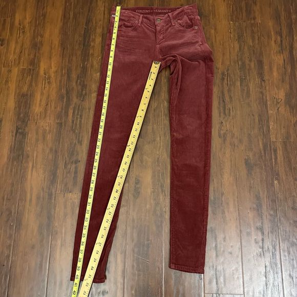 CITIZENS OF HUMANITY Avedon Low Rise Skinny Red Corduroy Jeans in Maroon - Picture 13 of 14